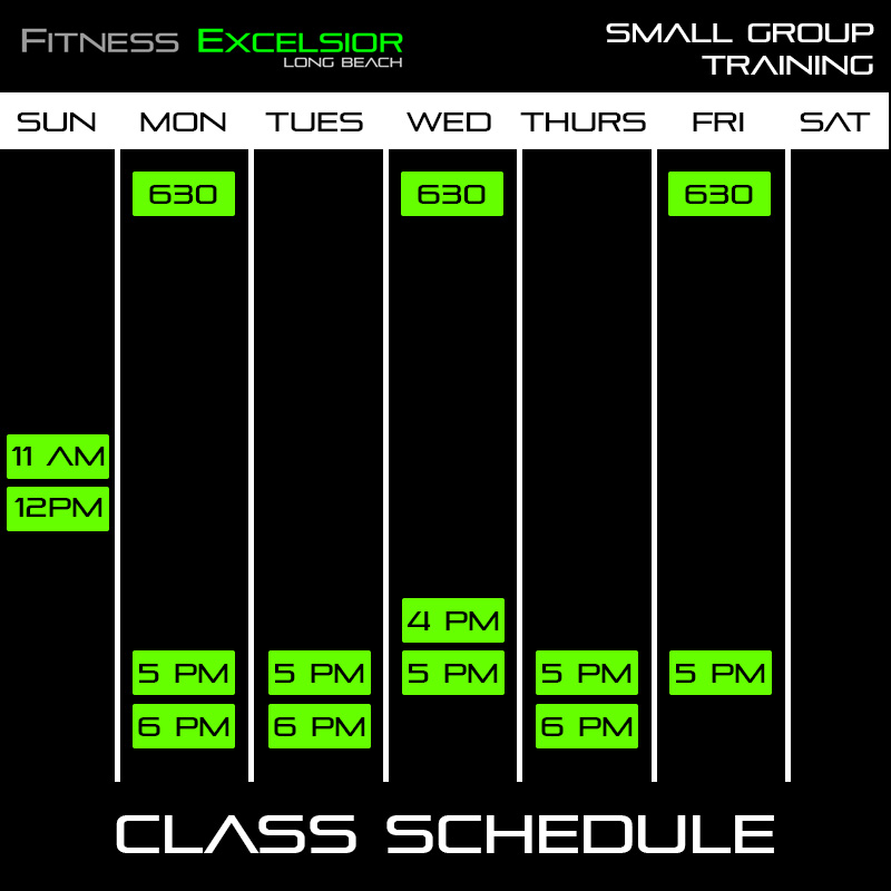 Long Beach Small Group Training Schedule